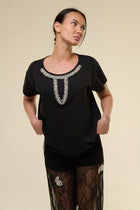 T-Shirt Nera Emyly - 22 Spazio Boutique