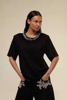 T-Shirt Nera Gioiello - 22 Spazio Boutique