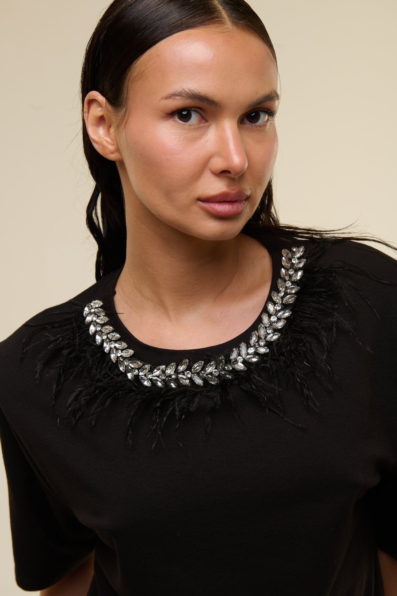 T-Shirt Nera Gioiello - 22 Spazio Boutique