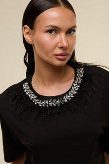 T-Shirt Nera Gioiello - 22 Spazio Boutique