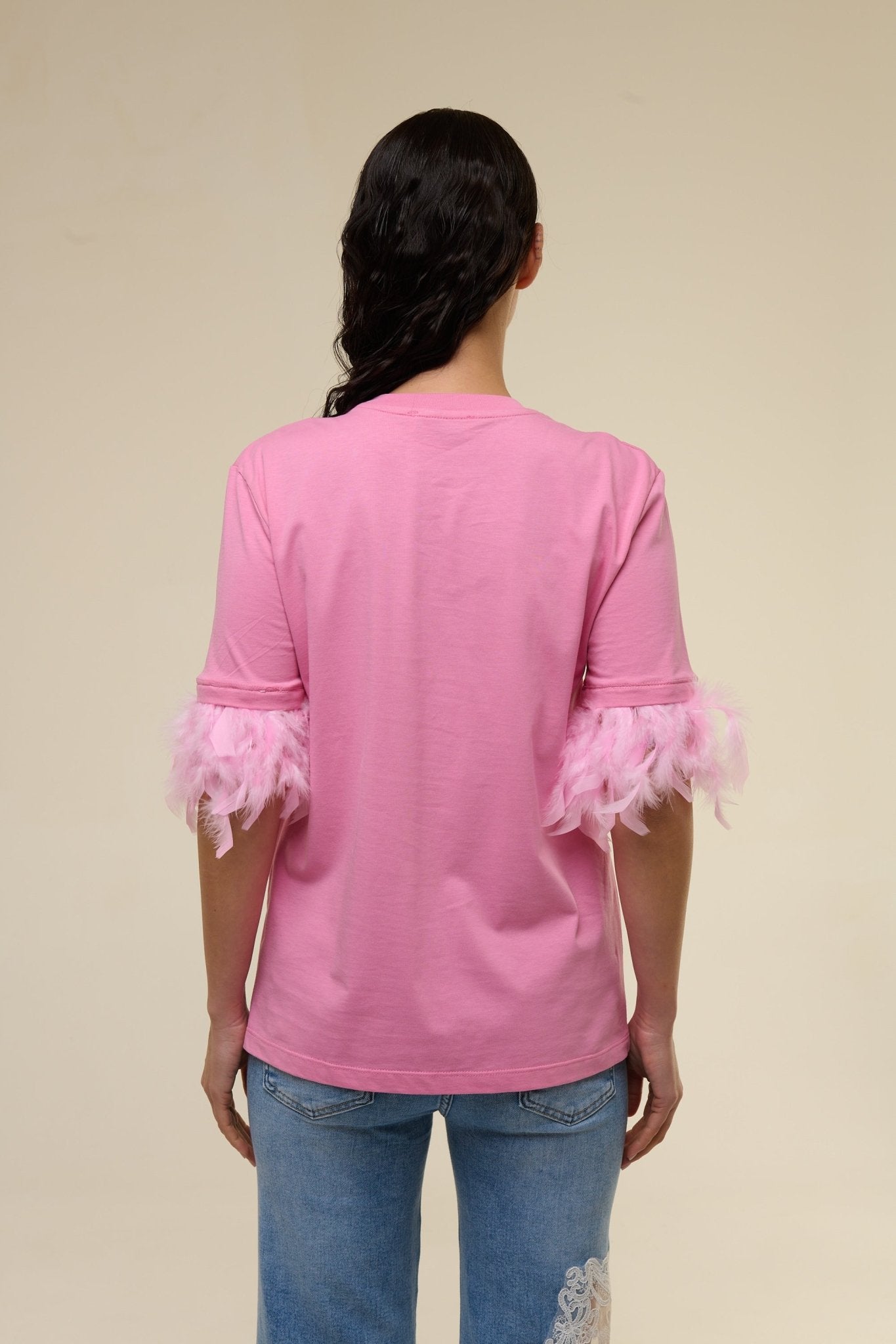 T-Shirt Rosa Plume - 22 Spazio Boutique
