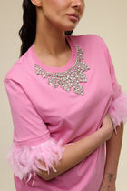 T-Shirt Rosa Plume - 22 Spazio Boutique