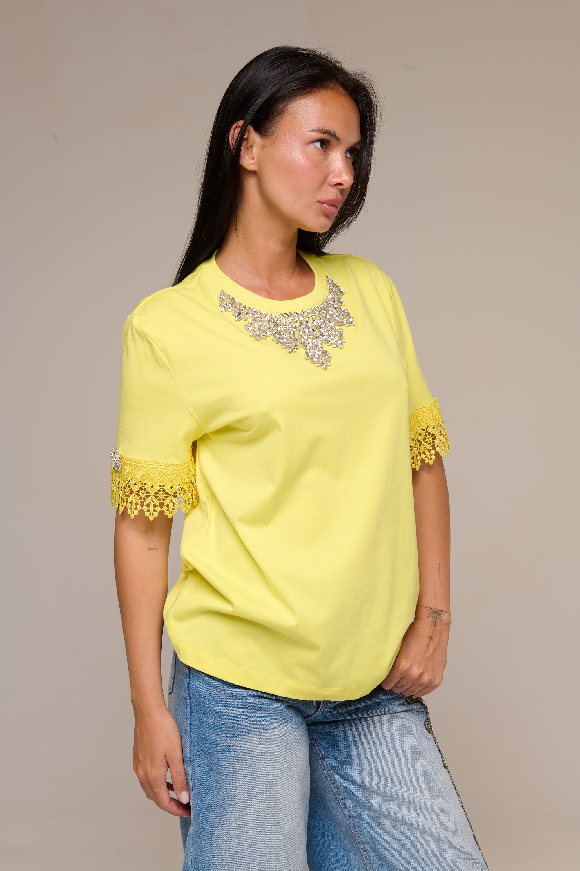 T-Shirt Gialla Lace