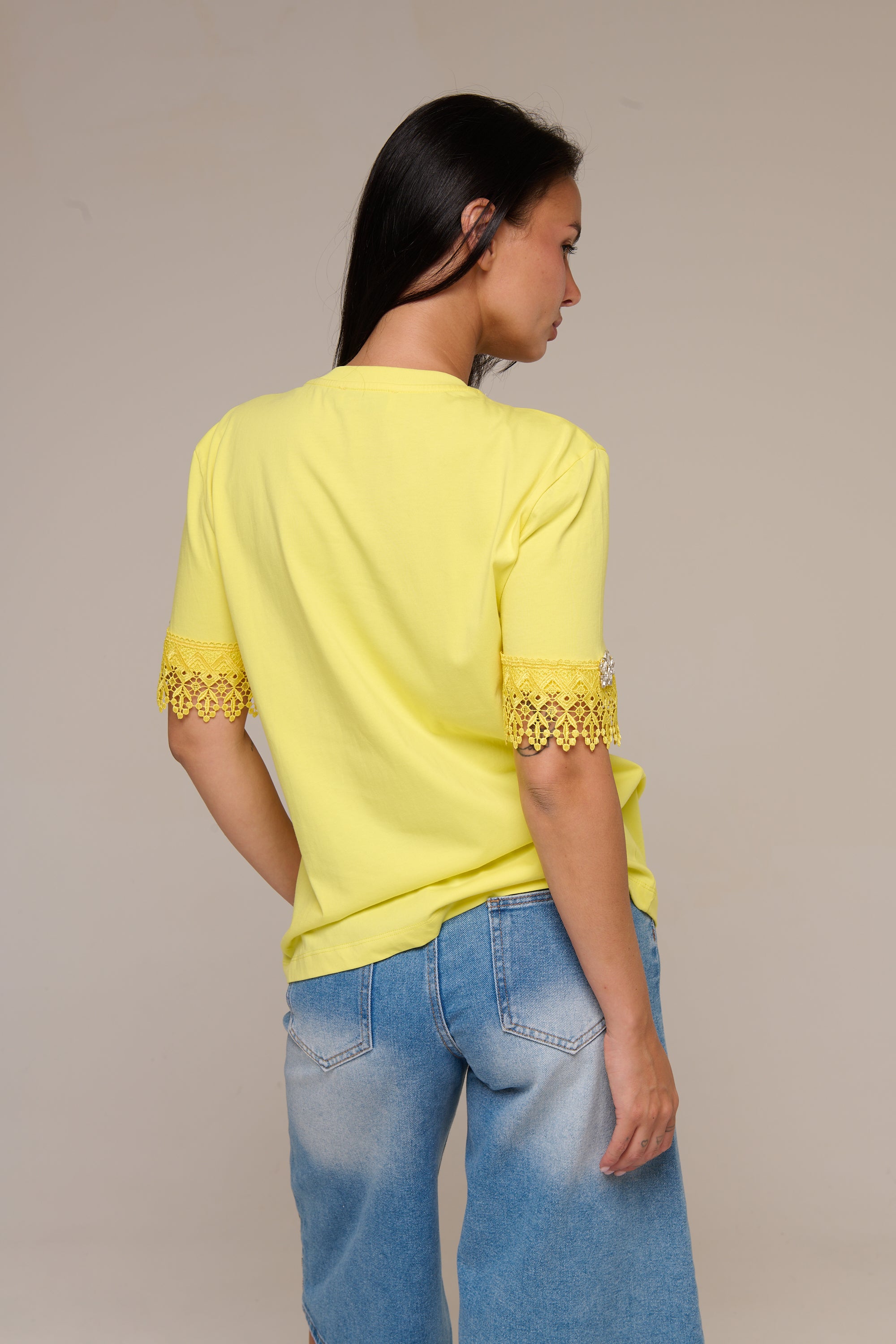 T-Shirt Gialla Lace