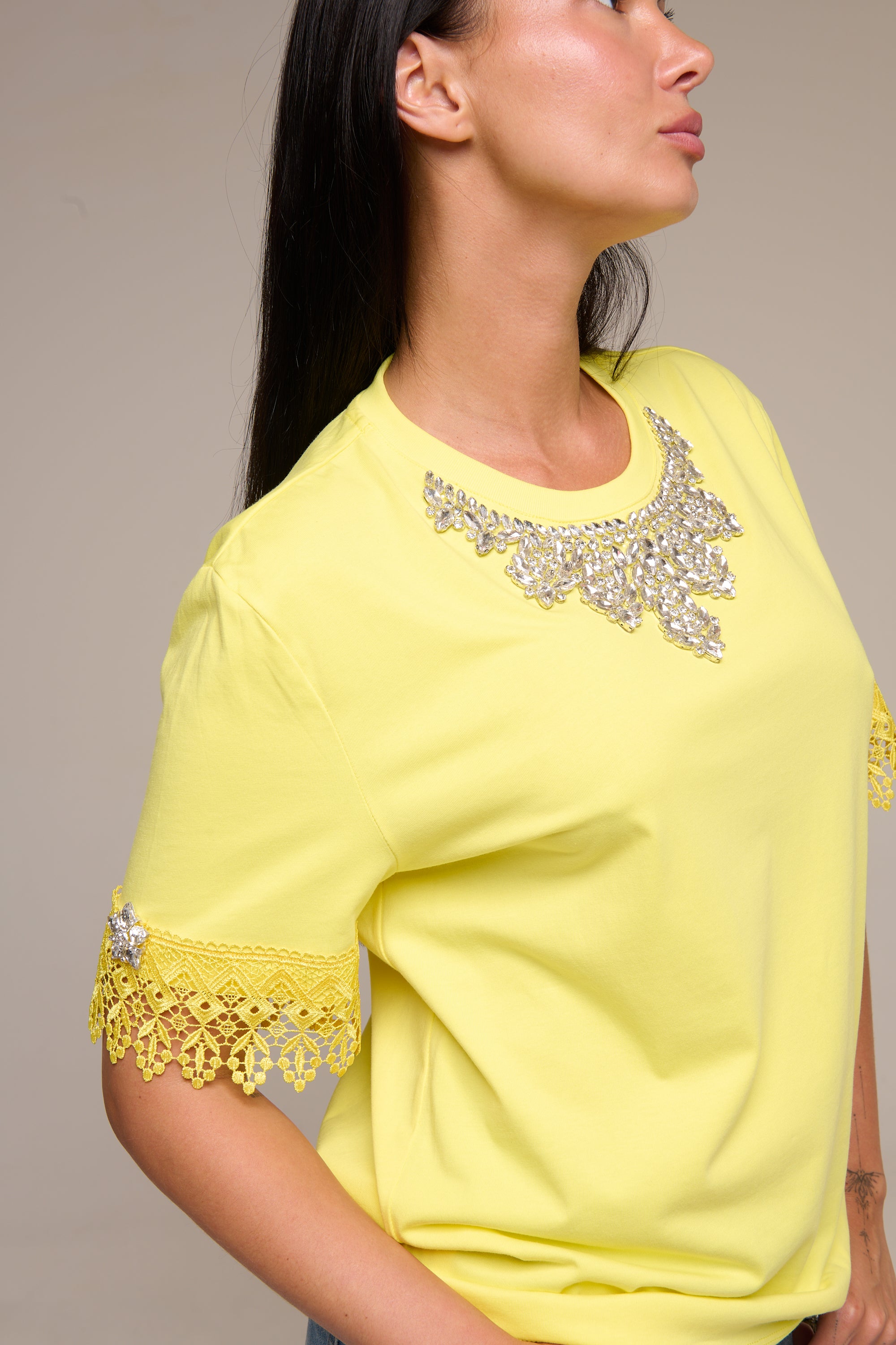 T-Shirt Gialla Lace