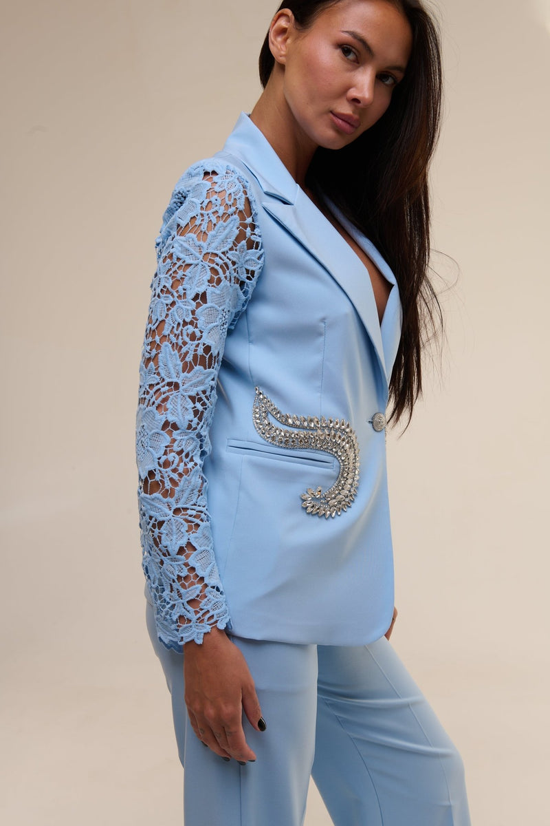Tailleur Lace Azzurro - 22 Spazio Boutique