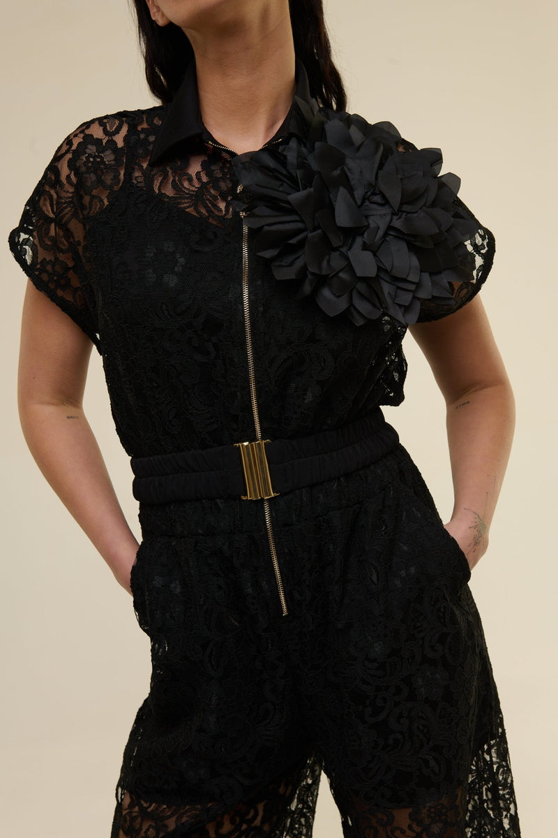 Tuta Pizzo Sandy Nera - 22 Spazio Boutique