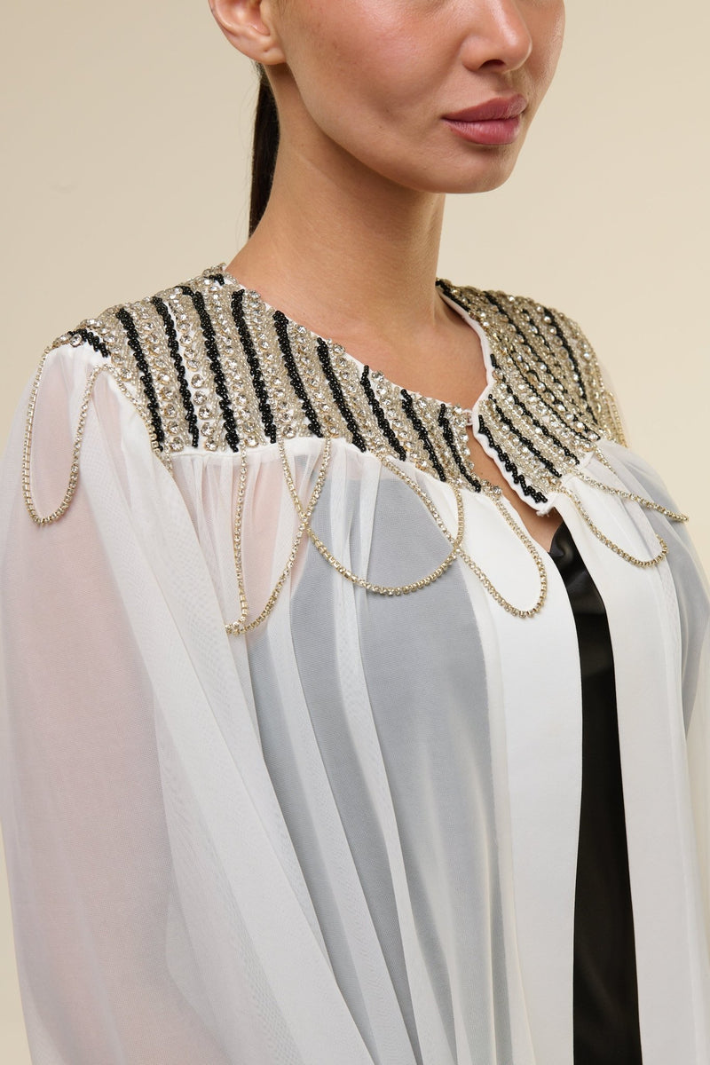 Caftano Nancy Bianco Black - 22 Spazio Boutique