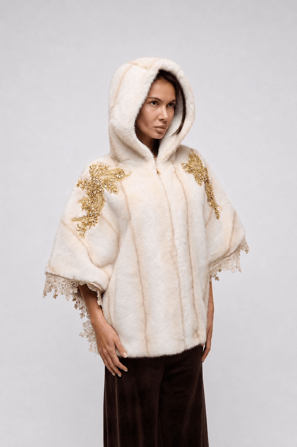 Cappa Pelliccia Beige Marysa - spazio ventidue