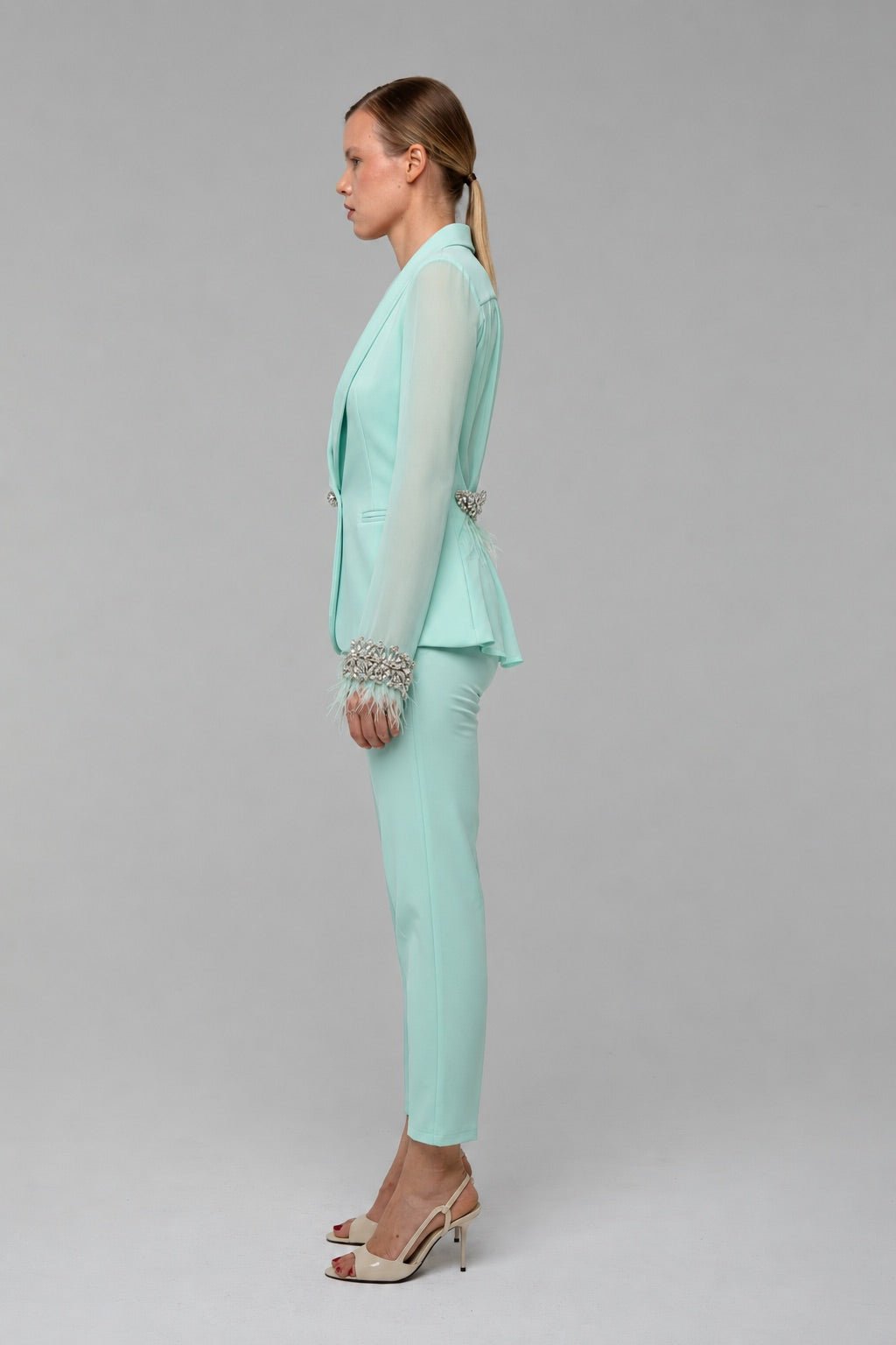 Tailleur Chiffon Verde Tiffany - spazio ventidue